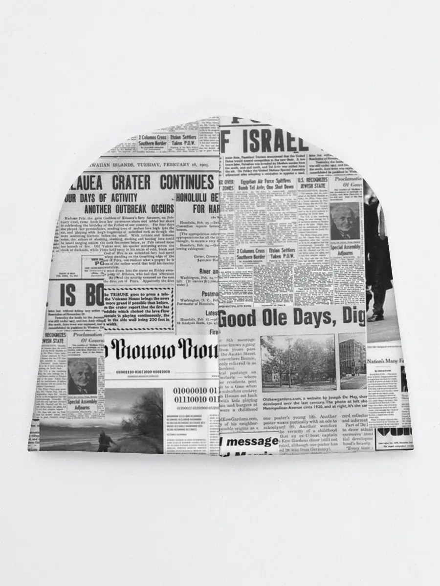 Детская шапка / Газета Newspaper