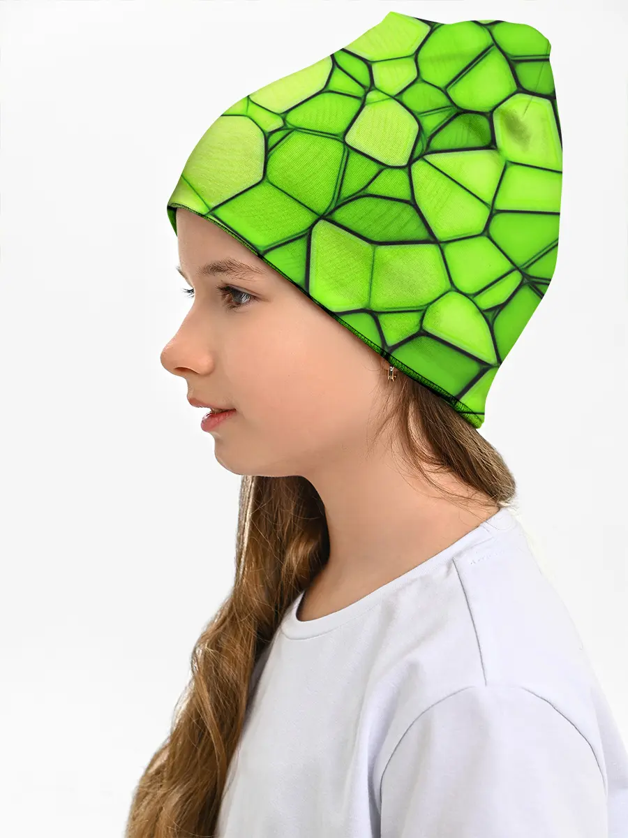 Детская шапка / Зеленая мозаика