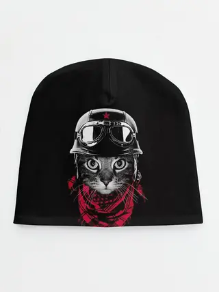 Детская шапка / КОТИК В ШЛЕМЕ