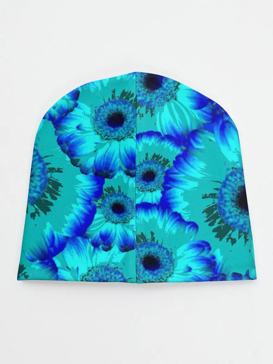 Детская шапка / Голубые хризантемы