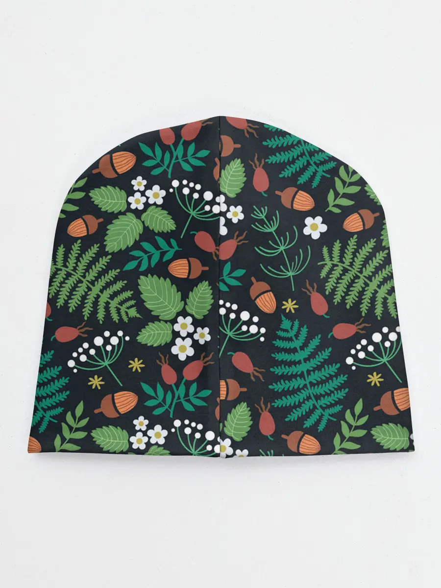 Детская шапка / Forest leaves invert
