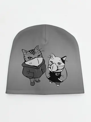 Детская шапка / Котики в масках