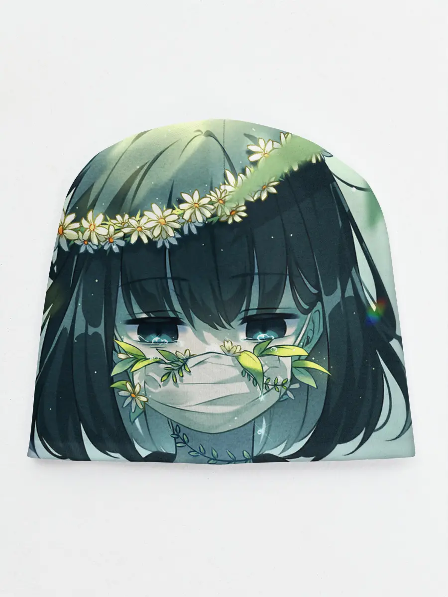 Детская шапка / аниме школьница маска цветы
