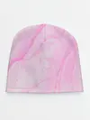 Детская шапка / розовые разводы краска зефир