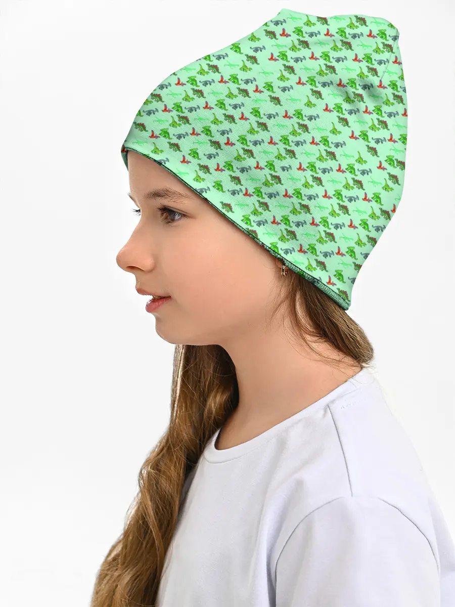 Детская шапка / dinosaurs green