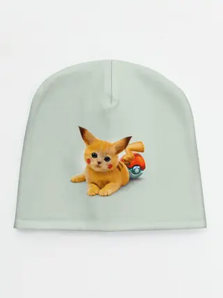 Детская шапка / Котенок покемон пикачу арт