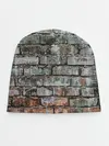 Детская шапка / кирпичная стена потеки краска