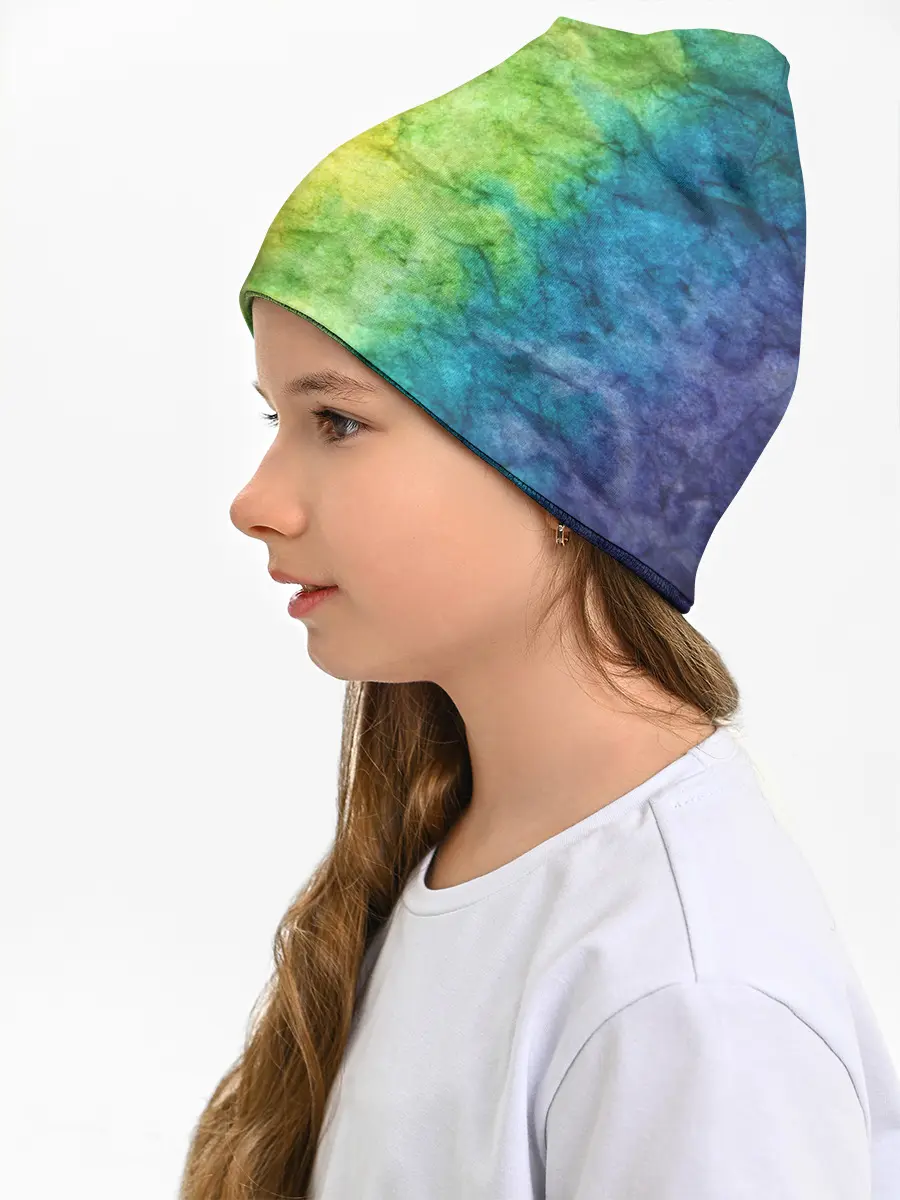 Детская шапка / разноцветный акварель градиент