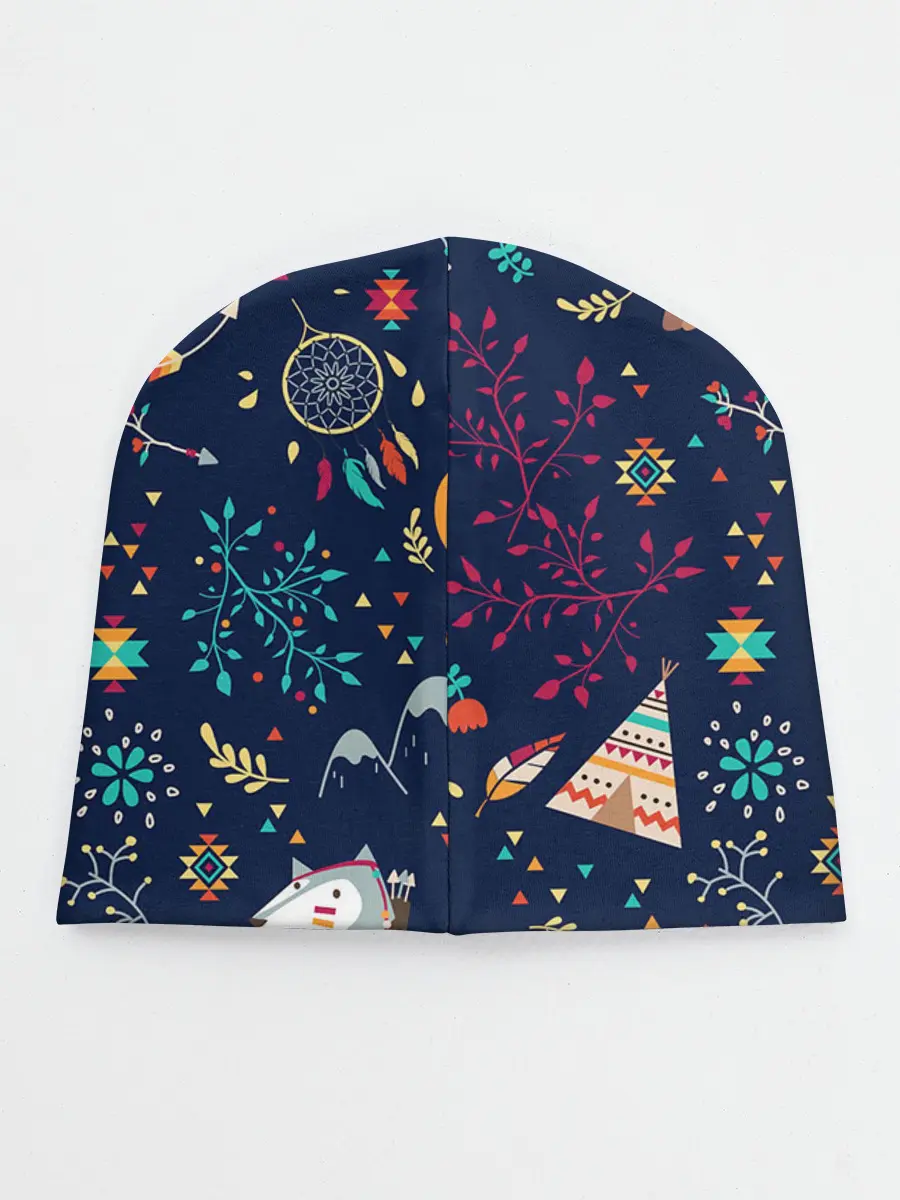 Детская шапка / Звери природа индейцы этно