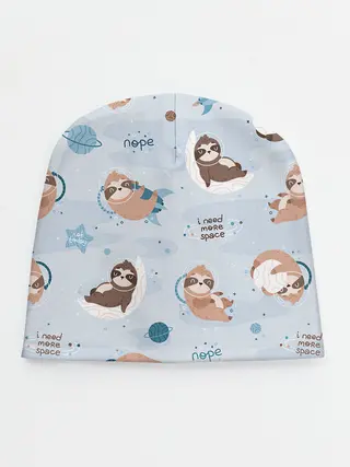 Детская шапка / Паттерн ленивец космос полет