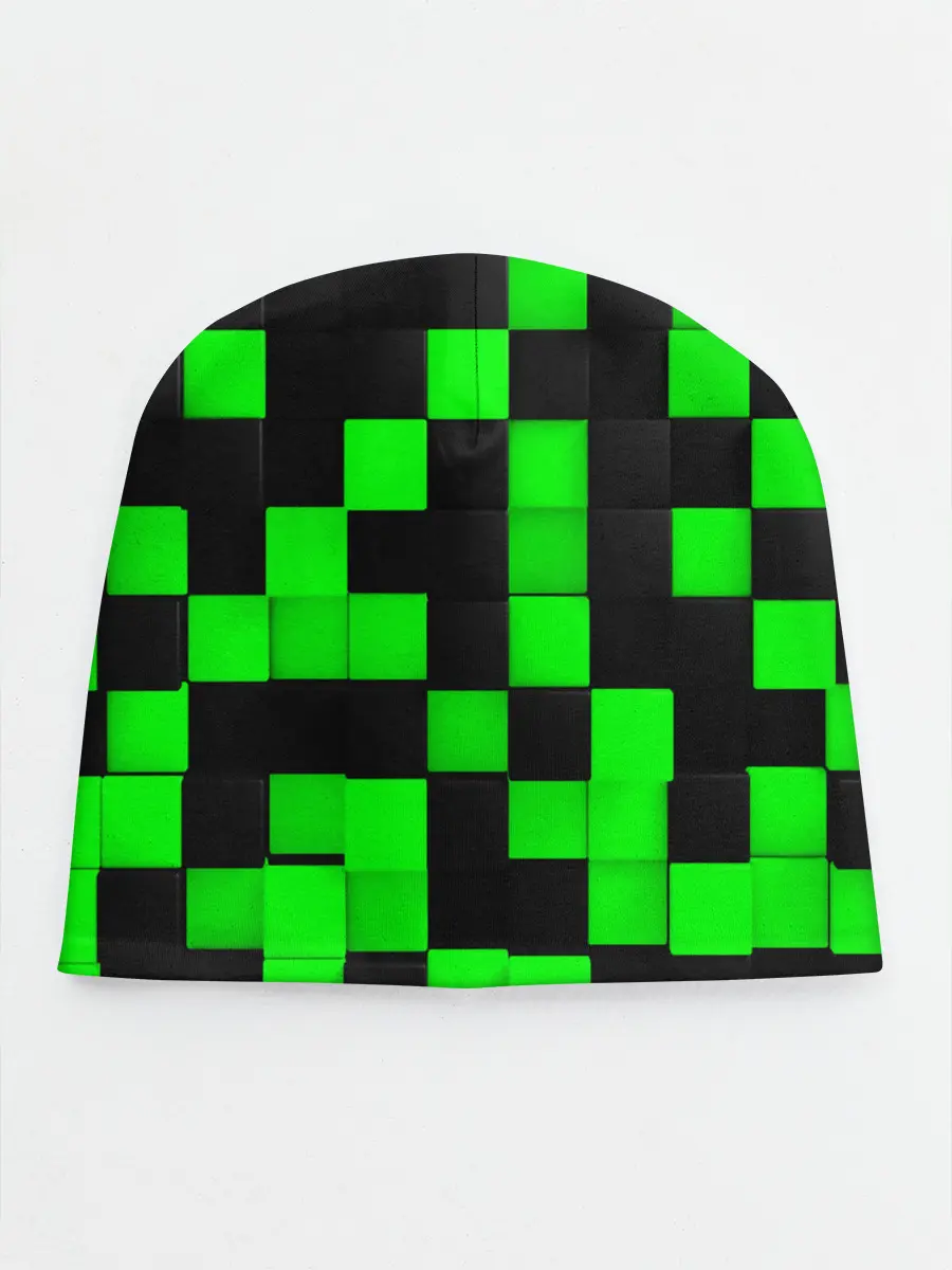 Детская шапка / ЗЕЛЕНЫЕ КУБИКИ