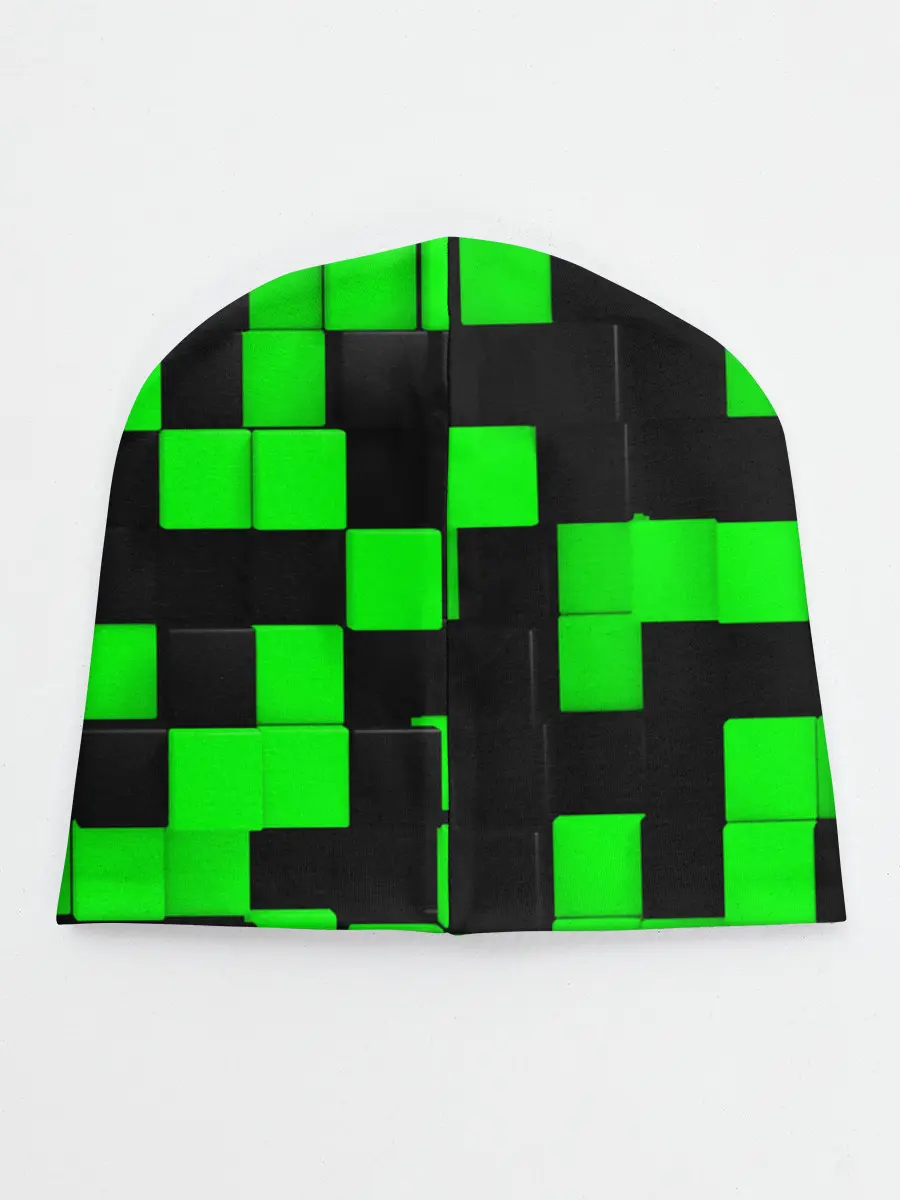 Детская шапка / ЗЕЛЕНЫЕ КУБИКИ