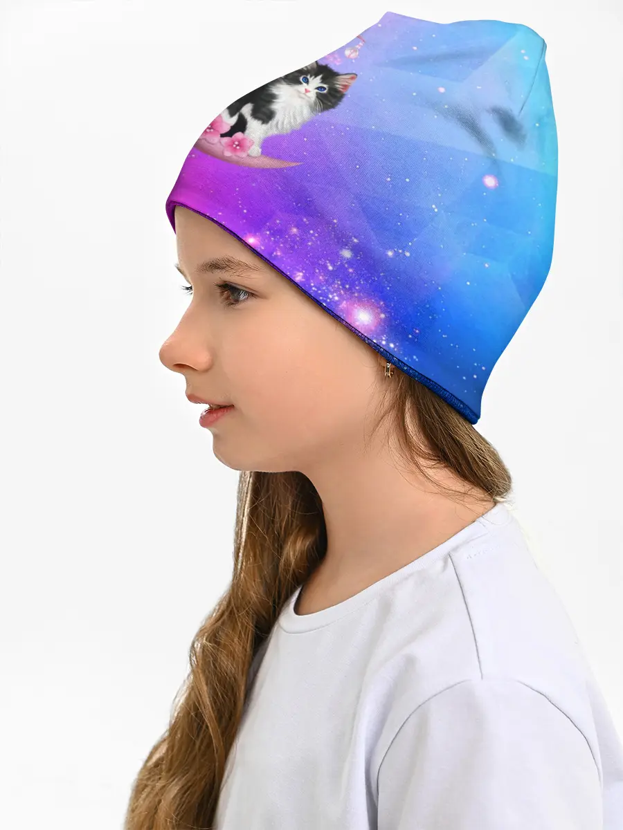 Детская шапка / Котик На Луне