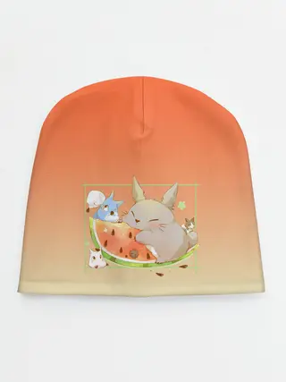 Детская шапка / Семейство Тоторо ест арбуз