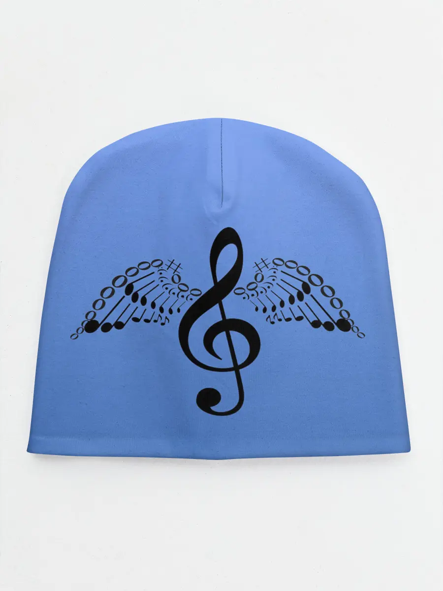 Детская шапка / Скрипичный ключ и крылья ноты