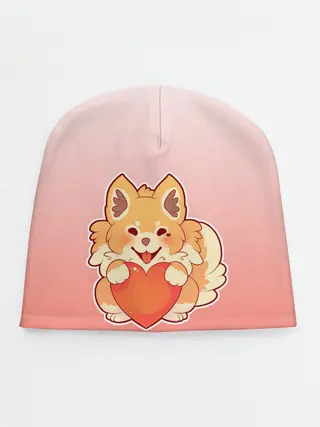 Детская шапка / Собака корги сердечко милота