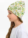 Детская шапка / Летний узор лимон ветки листья