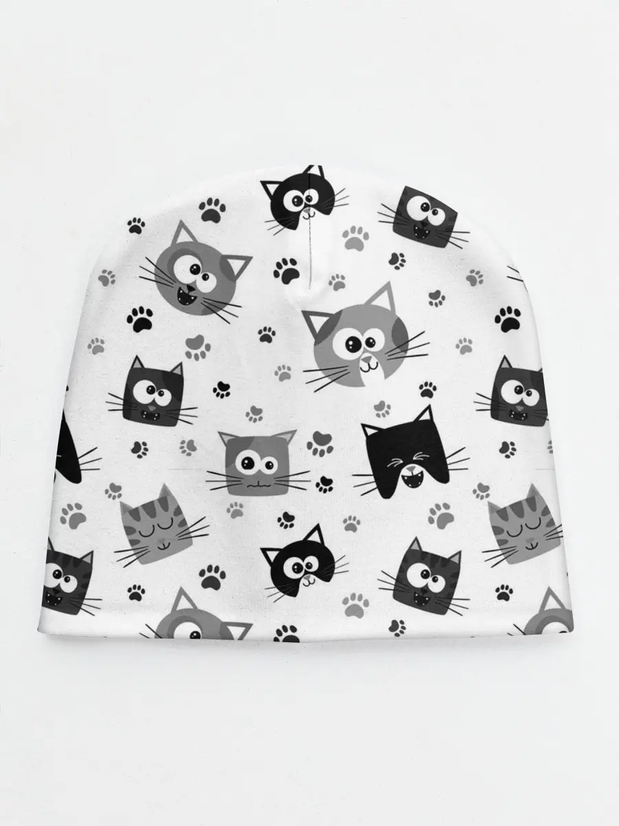 Детская шапка / Котики | ЧБ