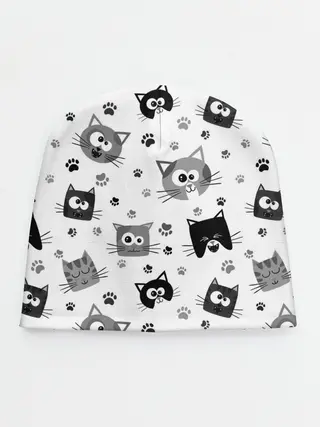 Детская шапка / Котики | ЧБ