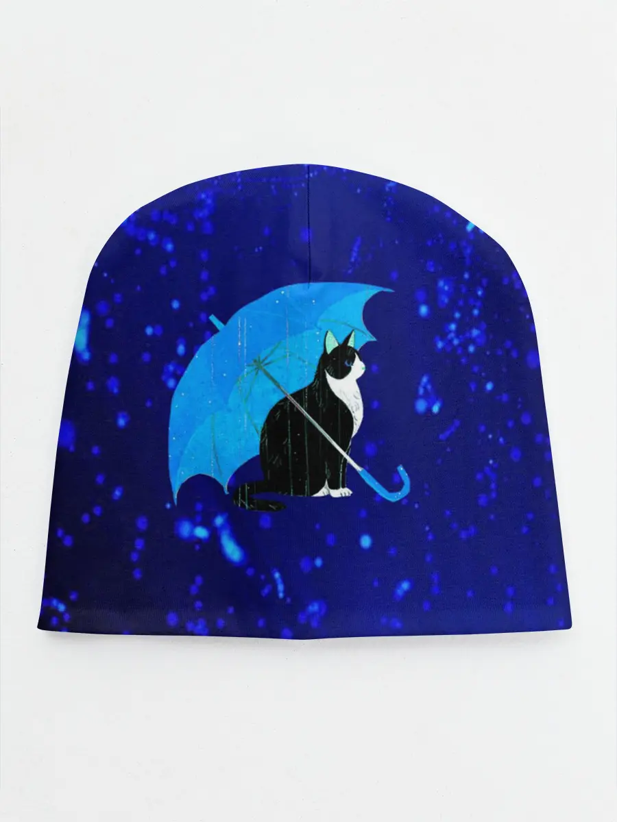 Детская шапка / Котик под Дождем