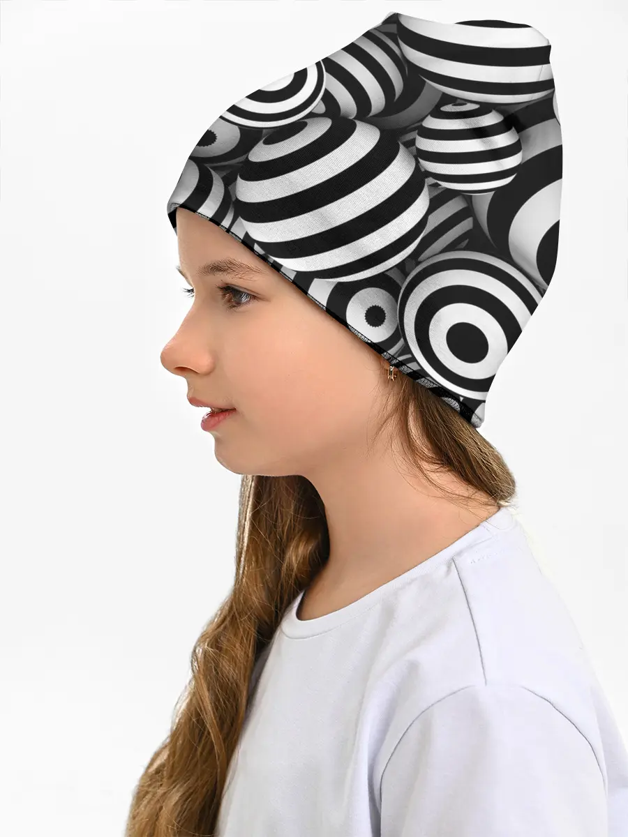 Детская шапка / Полосатые 3D круги