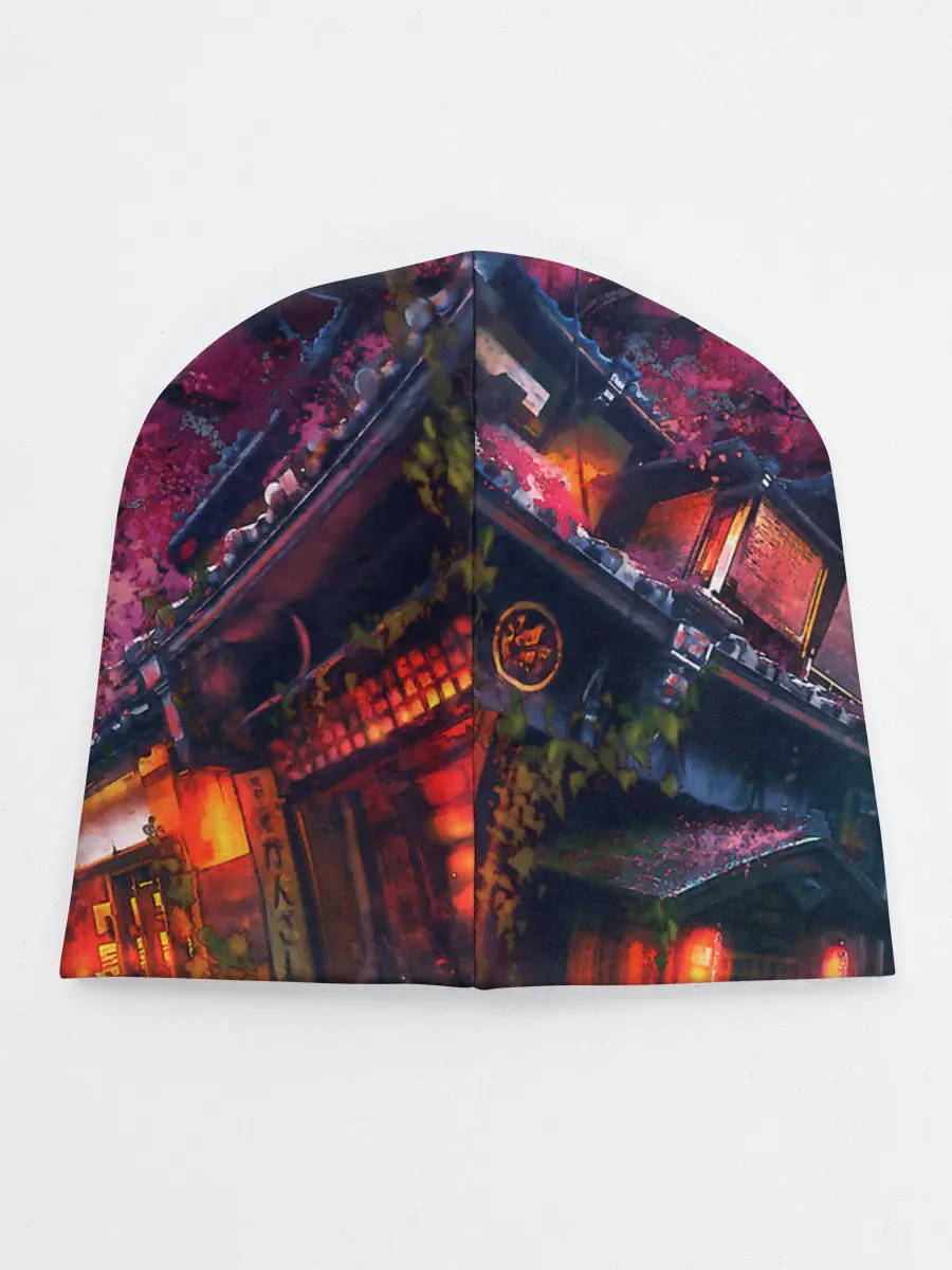 Детская шапка / Фестиваль сакуры кот и гейша