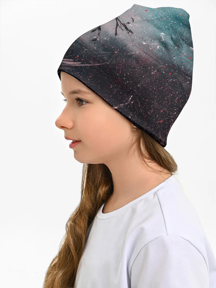 Детская шапка / Абстракция краска разводы кап