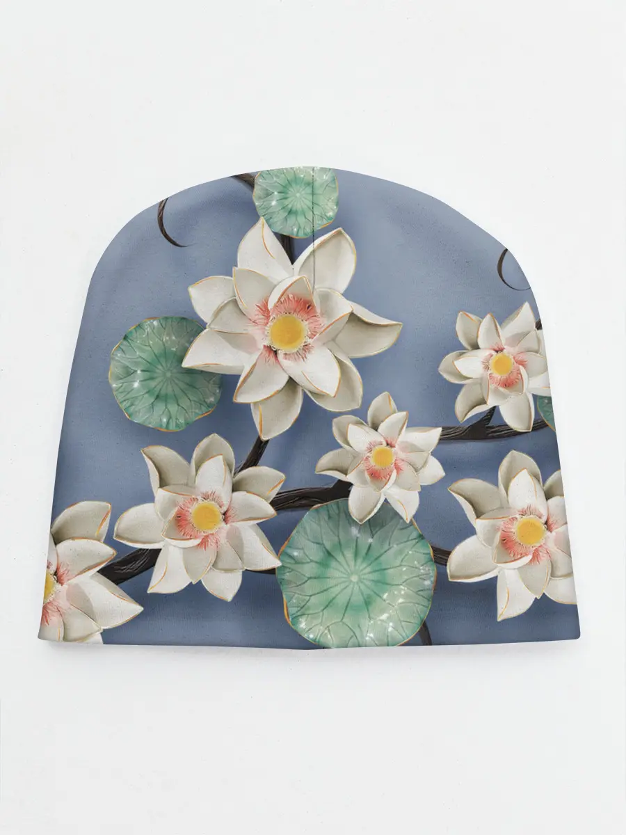Детская шапка / 3D стеклянные цветы