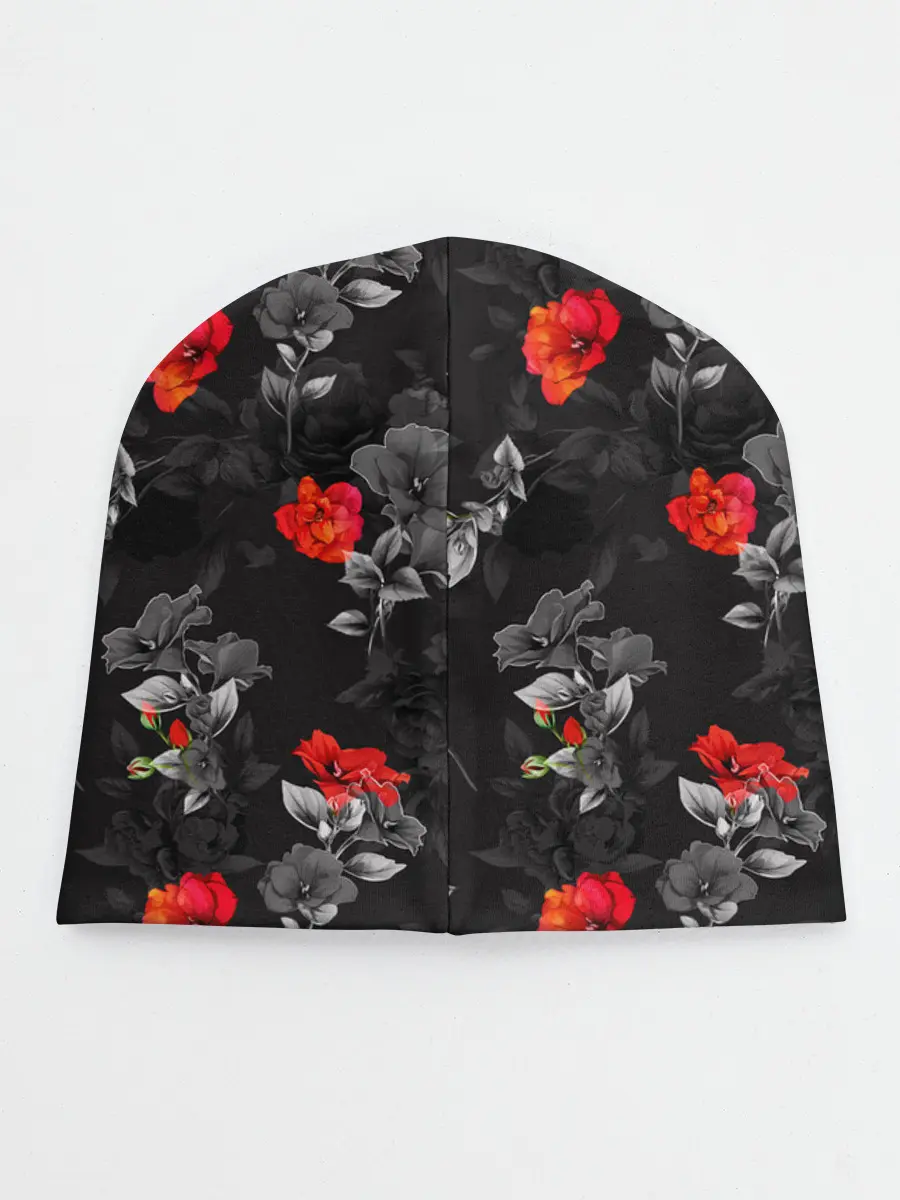 Детская шапка / Красные цветы