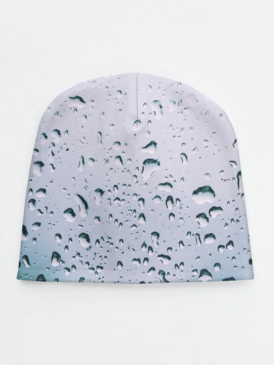 Детская шапка / Капли окно стекло дождь серо