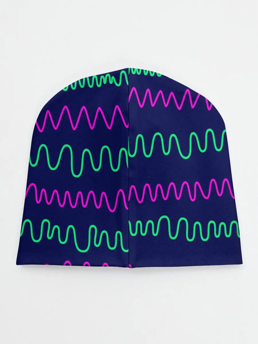 Детская шапка / Линии разными ручками на синем