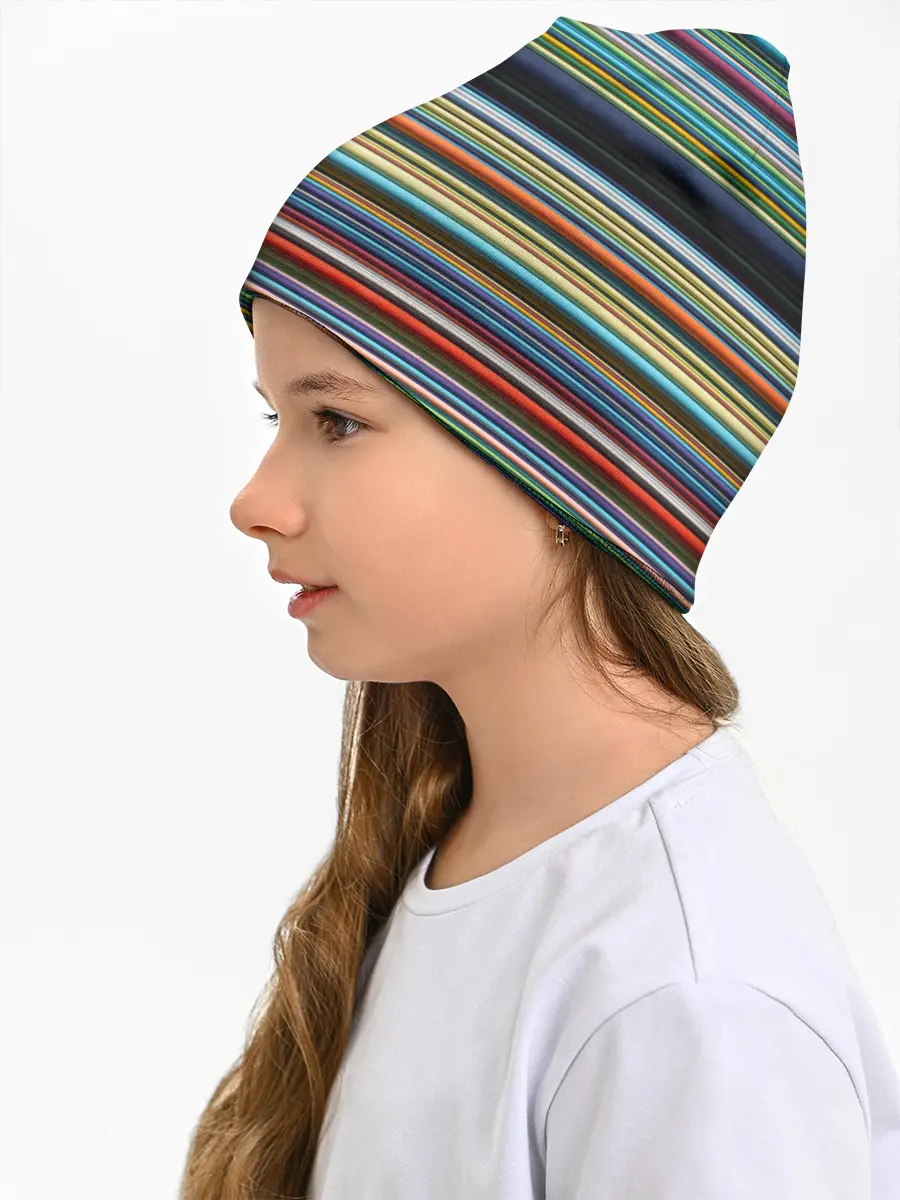 Детская шапка / РАзноцыетные линии полосы хаос