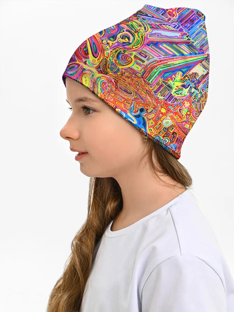 Детская шапка / НЕОНОВЫЕ ЛИНИИ / АБСТРАКЦИЯ