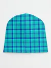 Детская шапка / Голубая клеточка