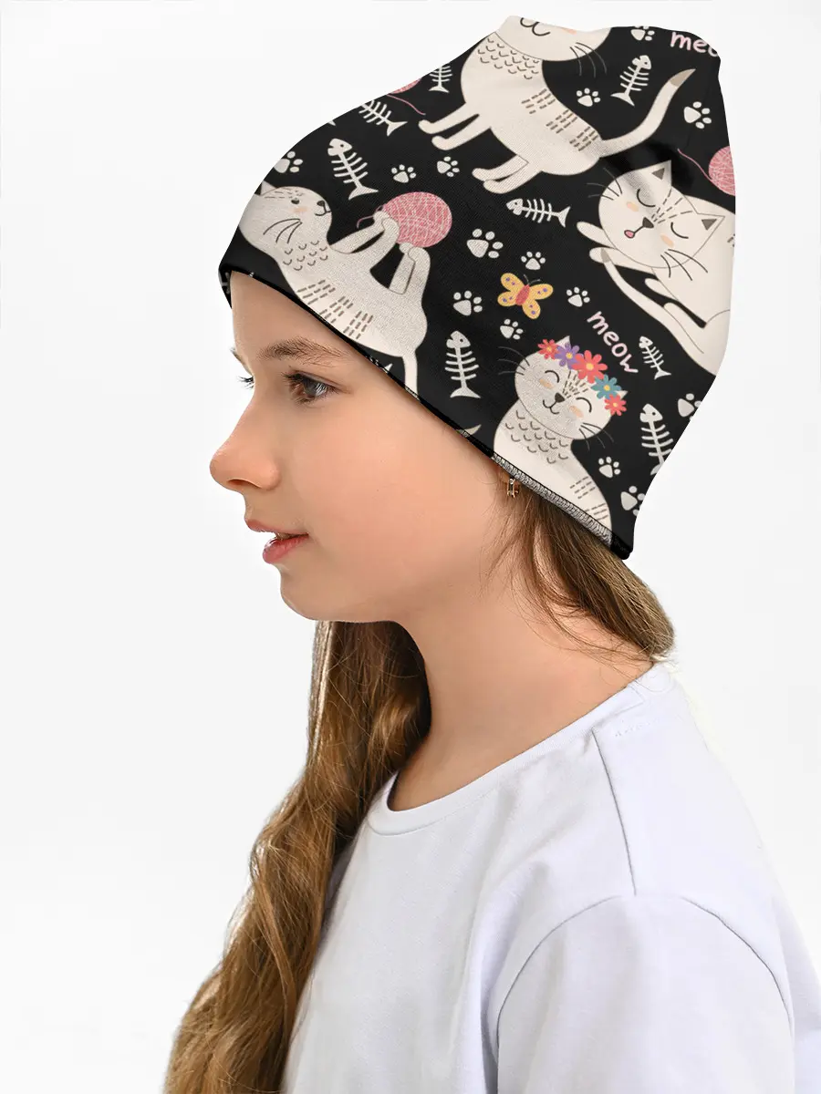 Детская шапка / Милые кошечки