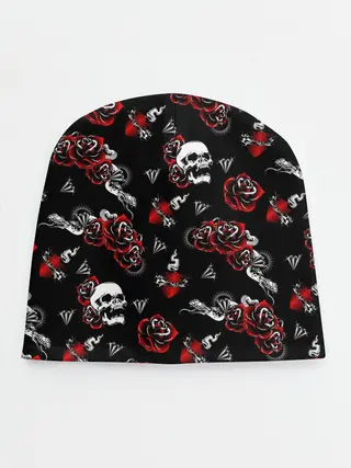 Детская шапка / Черепа и розы