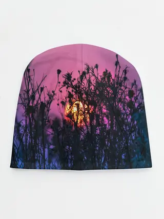 Детская шапка / Трава растения закатный свет