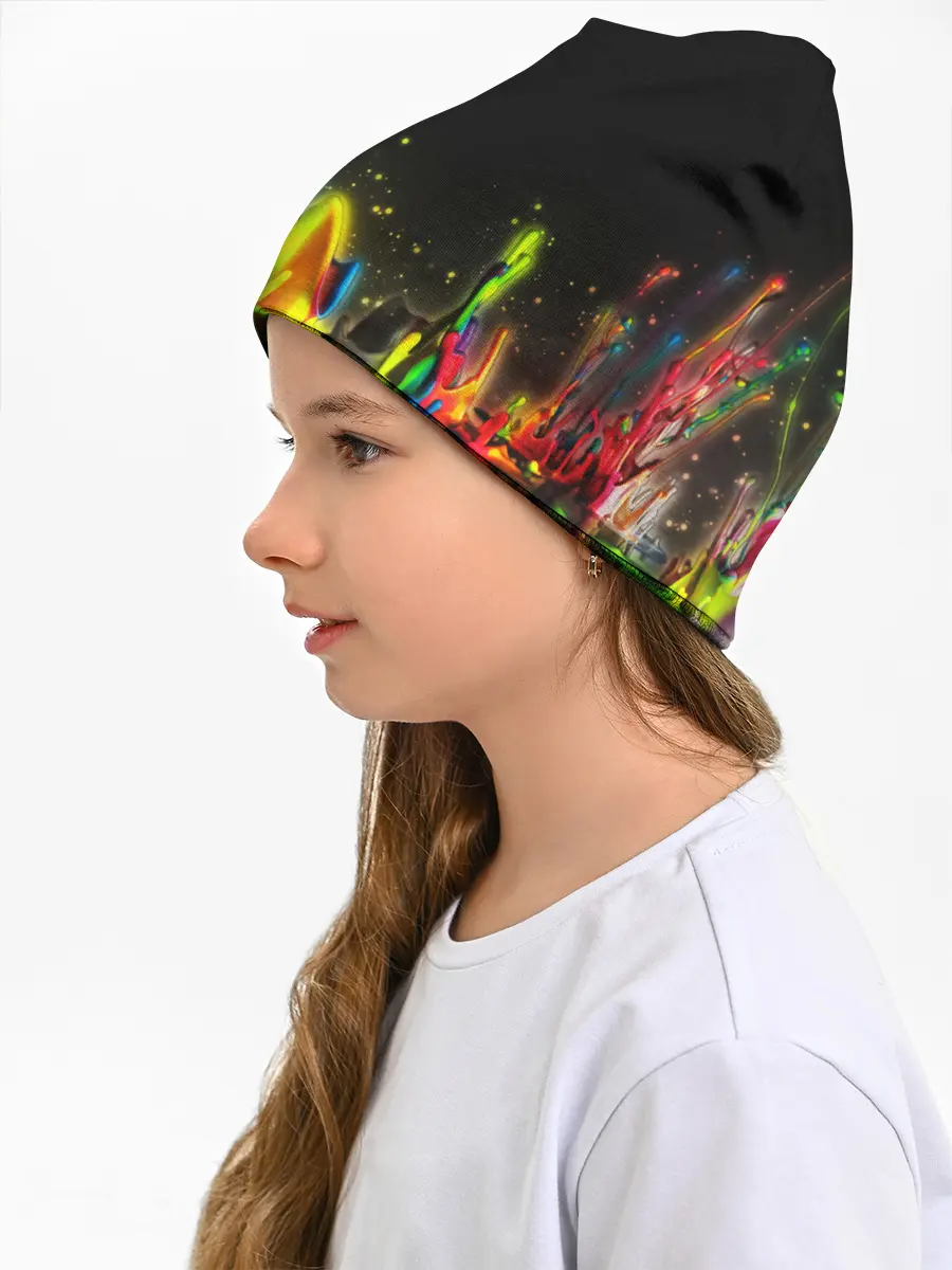 Детская шапка / КРАСКИ В НЕОНЕ