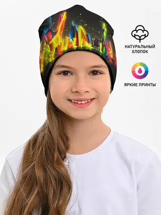 Детская шапка / КРАСКИ В НЕОНЕ