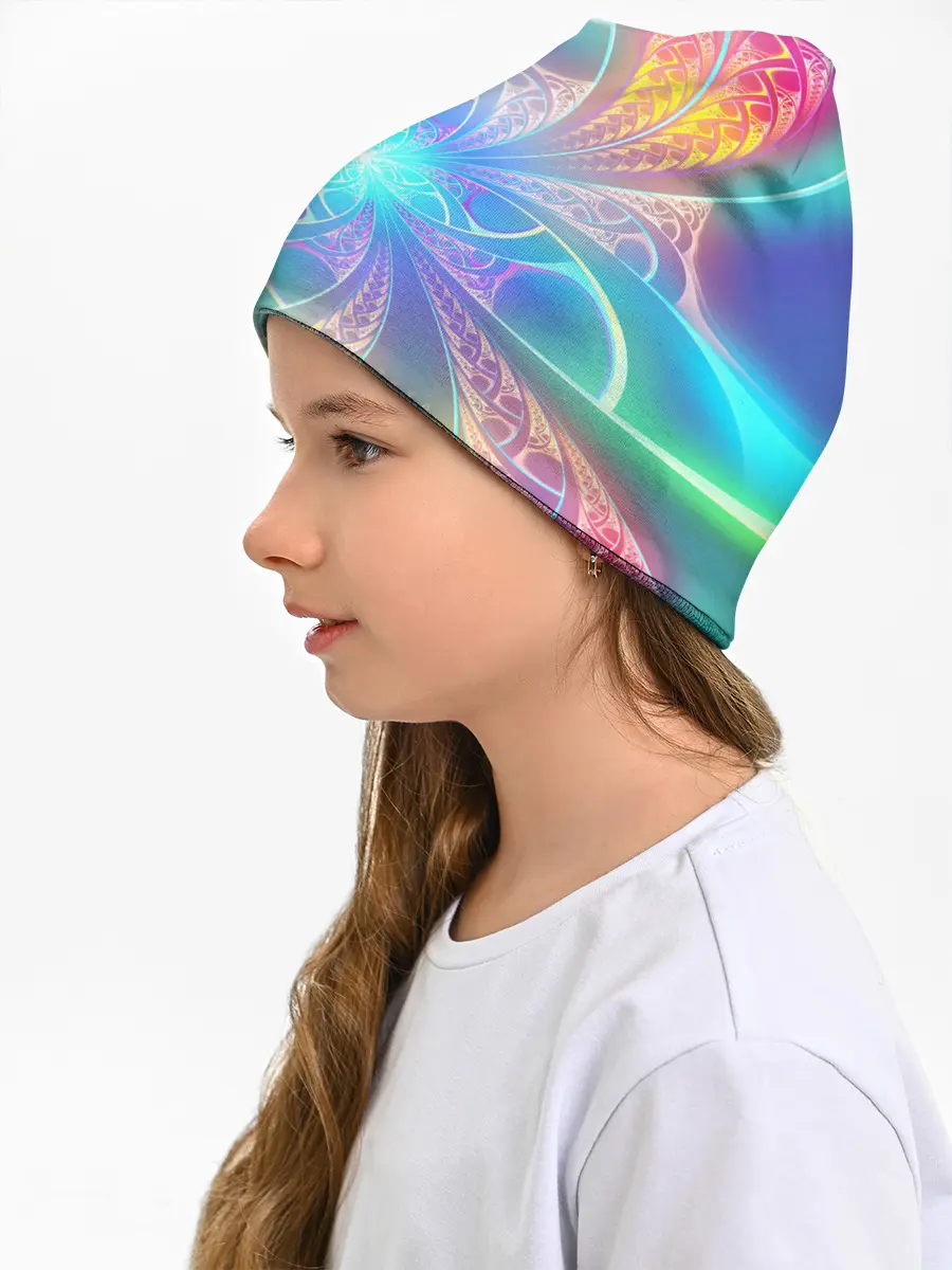 Детская шапка / Узоры / Абстракция /Неон