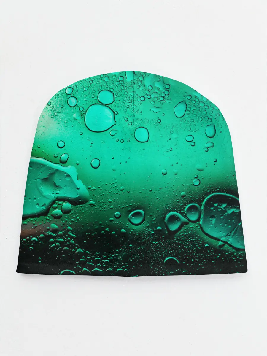 Детская шапка / Зеленые капли клетки