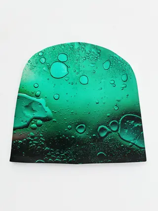 Детская шапка / Зеленые капли клетки