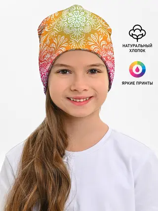 Детская шапка / Цветочный узор