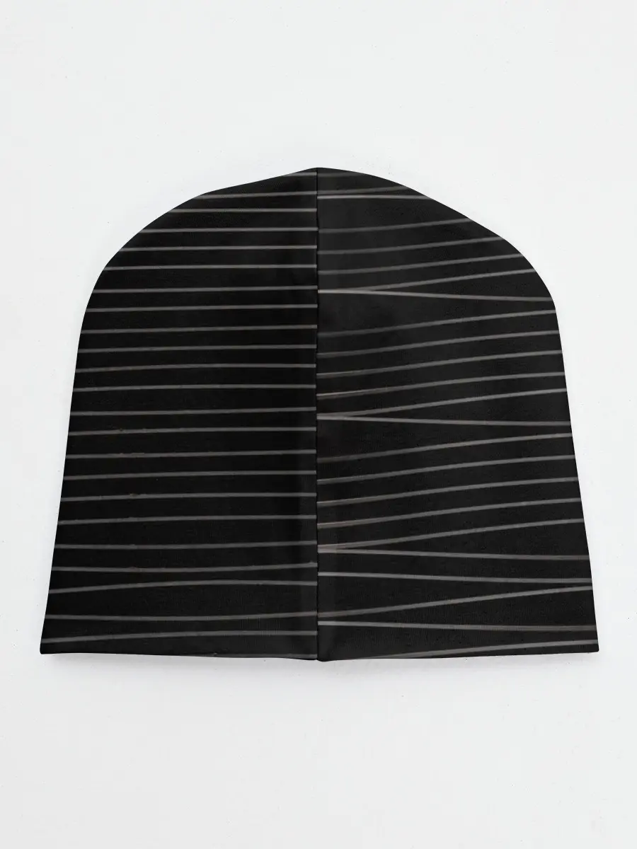 Детская шапка / Линии текстура черный