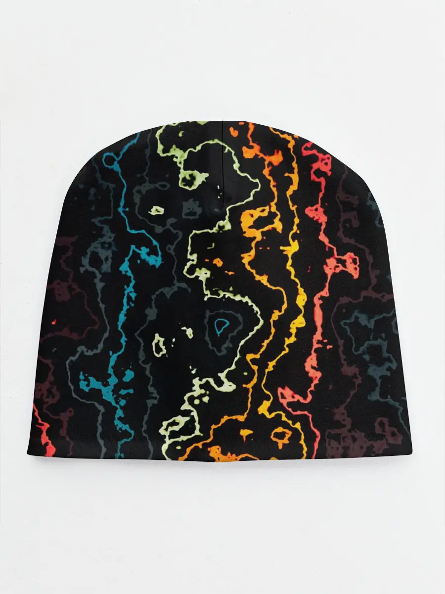 Детская шапка / линий,цветной,черный