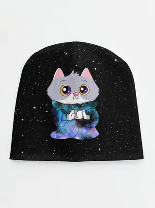 Детская шапка / Котёнок в пледе