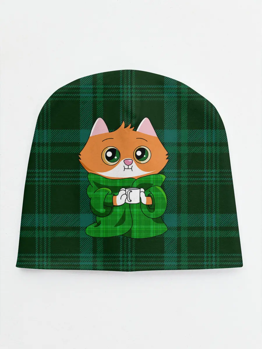 Детская шапка / Котёнок в пледе