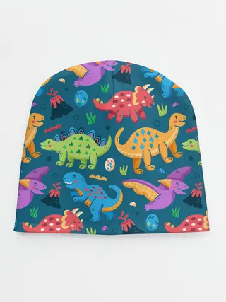 Детская шапка / Арт с динозаврами