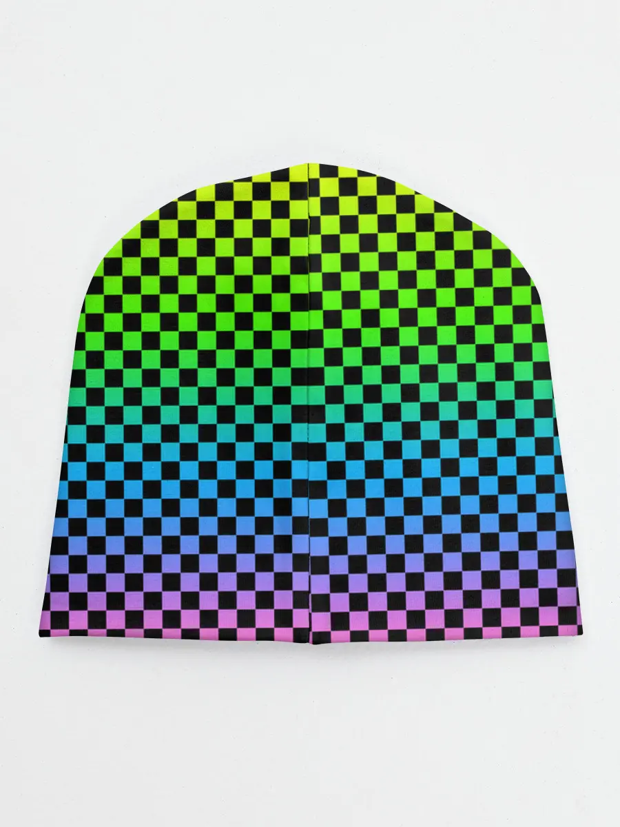 Детская шапка / РАДУЖНАЯ ШАХМАТКА