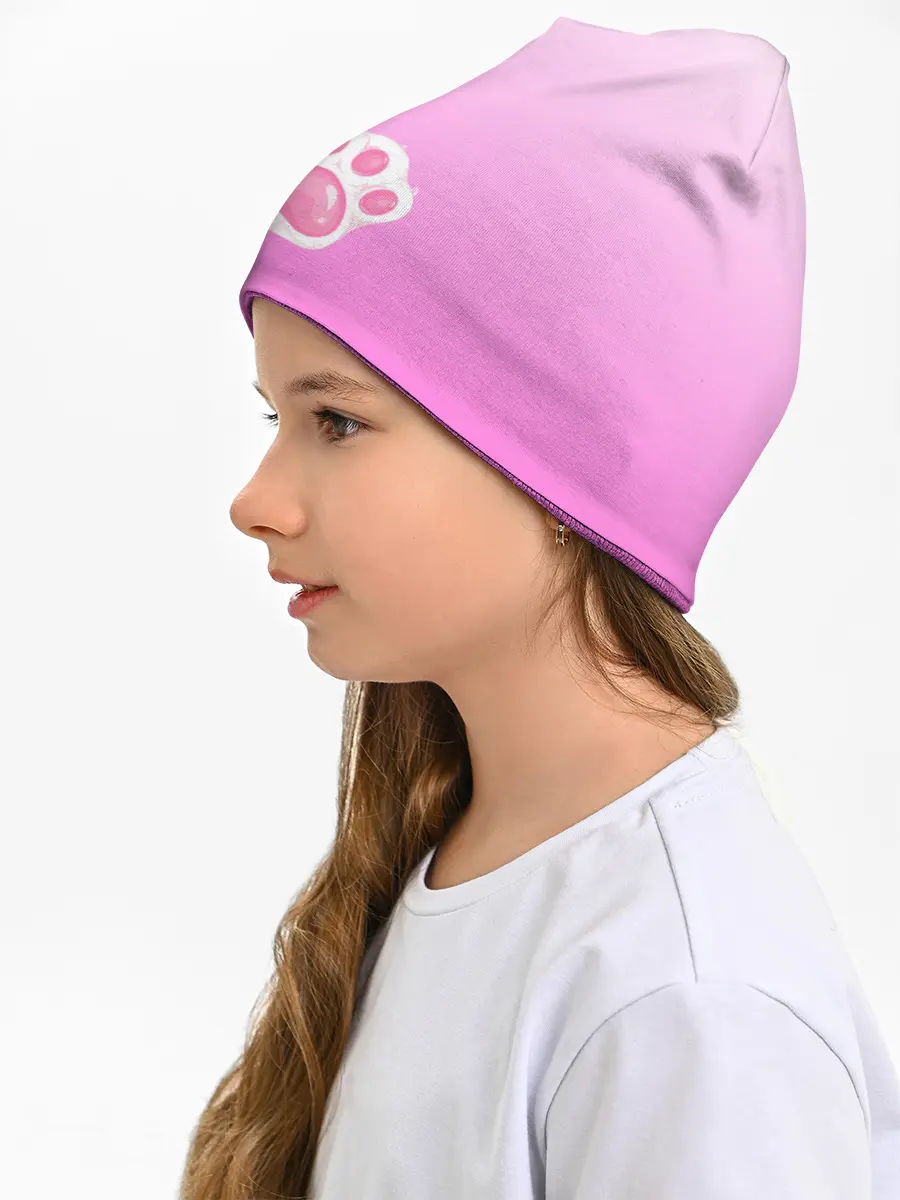 Детская шапка / Розовая лапка с подушечками